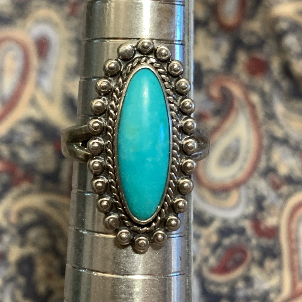 Vintage Navajo Bell Trading Post Turquoise Ring